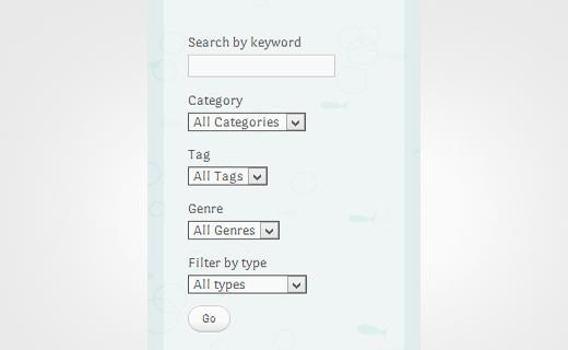 An advanced search form in WordPress An advanced search form in WordPress