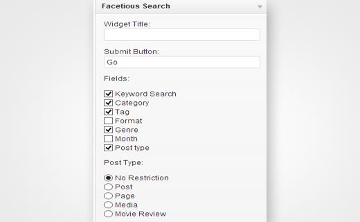 Configuration options for Facetious search widget Configuration options for Facetious search widget