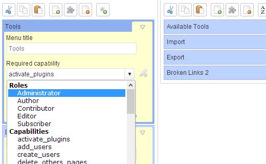 Choose menu visibility by user roles and capabilities Choose menu visibility by user roles and capabilities