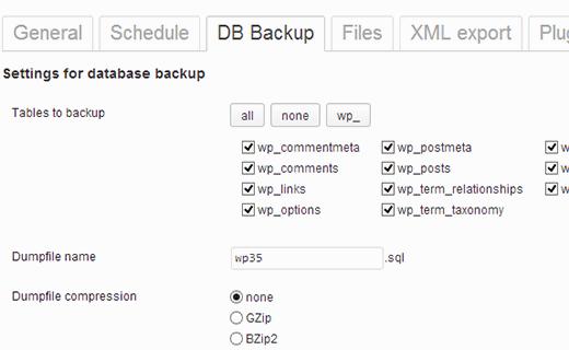 Select or exclude tables from backup job Select or exclude tables from backup job