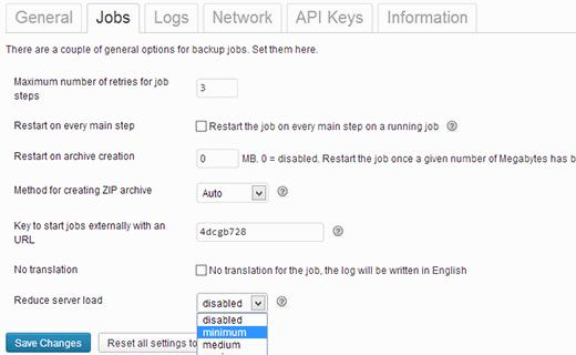 Increasing memory and reducing server load for BackWPup Increasing memory and reducing server load for BackWPup