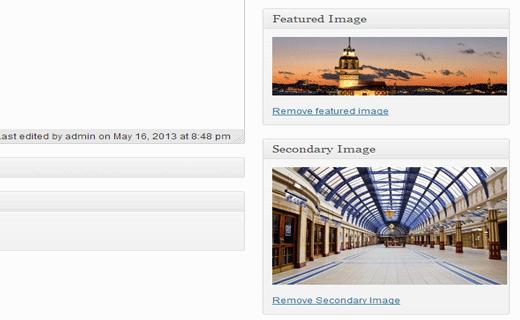 Featured and secondary featured image in post edit area Featured and secondary featured image in post edit area