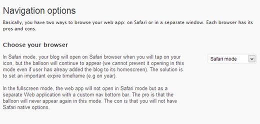 Set your wep app to open in fullscreen mode from home screen Set your wep app to open in fullscreen mode from home screen