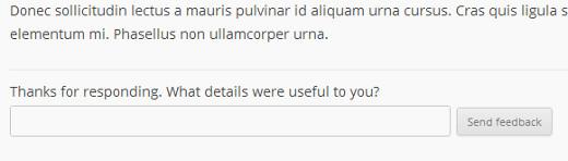 Feedback message box when user click on Yes Feedback message box when user click on Yes