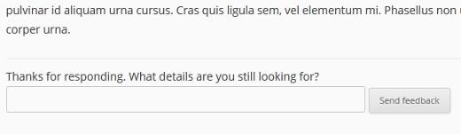 Feedback message box when a user clicked No Feedback message box when a user clicked No