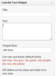 Colorful Colorful text widget options