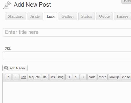 User Interface for Post Format Link User Interface for Post Format Link