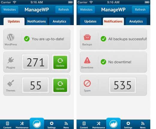 ManageWP iOS App