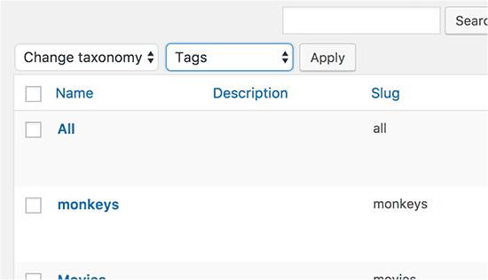 Change taxonomy Change taxonomy