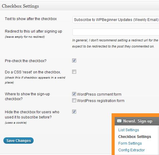 Newsletter Signup Checkbox Settings Newsletter Signup Checkbox Settings