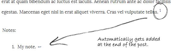 Simple Footnotes Example Simple Footnotes Example