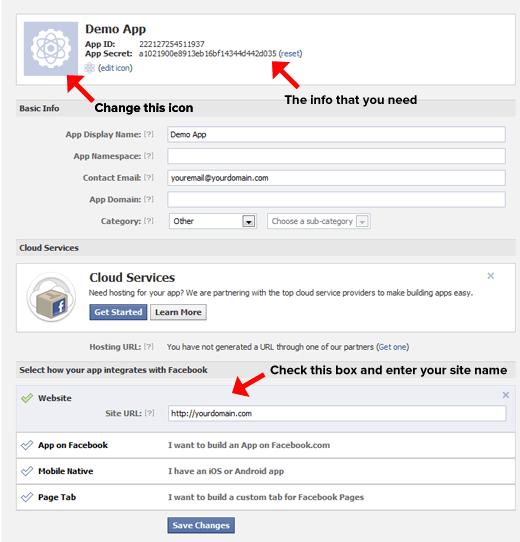 Facebook App Settings Facebook App Settings