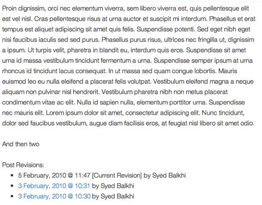 Post Revisions in Theme Post Revisions in Theme