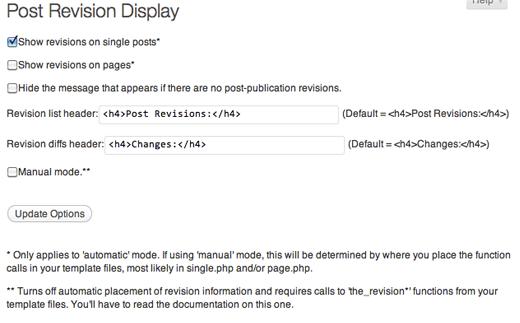 Post Revisions Display - Admin Screenshot Post Revisions Display - Admin Screenshot