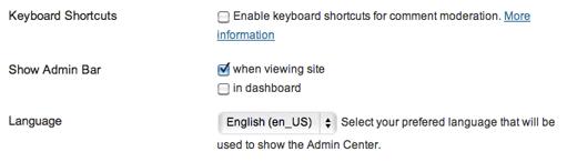 User Profile - Select Language User Profile - Select Language