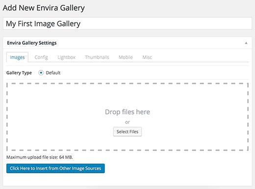 Upload images to your gallery