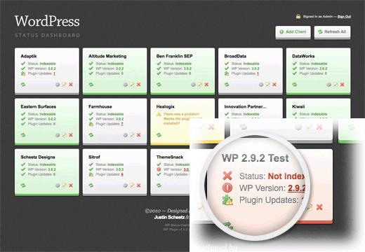 WP Status Dashboard - Final Preview