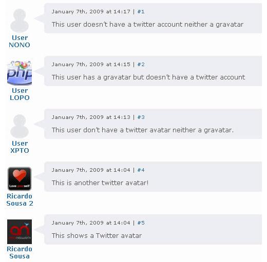 Twitter Avatars in WordPress Comments