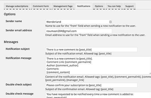 Edit email notifications Edit email notifications