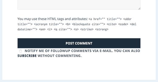 Comment subscription checkbox below the comment form Comment subscription checkbox below the comment form