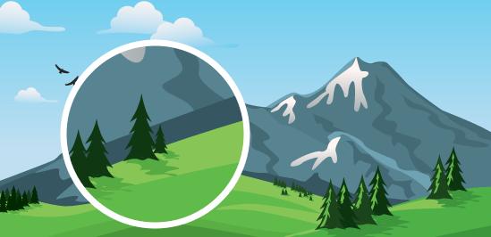 No quality loss in a vector graphics