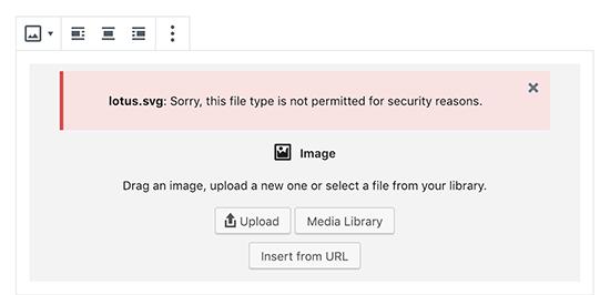 SVG security error in WordPress SVG security error in WordPress