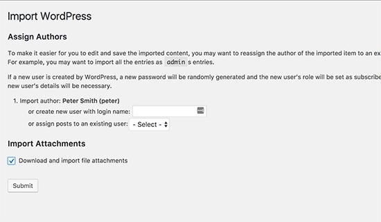 Import settings Import settings