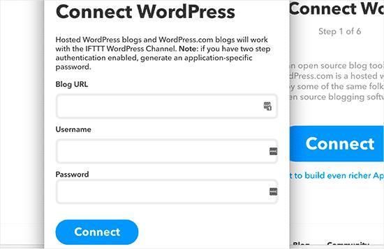 输入您的WordPress网站详细信息 输入您的WordPress网站详细信息