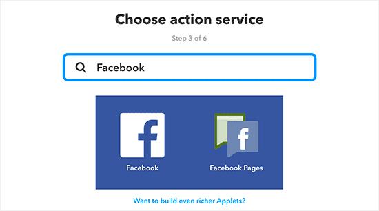 Facebook上的IFTTT Facebook上的IFTTT