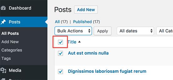 Select all posts on the page Select all posts on the page