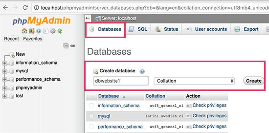 Creating a MySQL database for your local WordPress site Creating a MySQL database for your local WordPress site