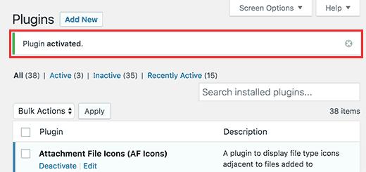 Example of a default WordPress admin notice Example of a default WordPress admin notice