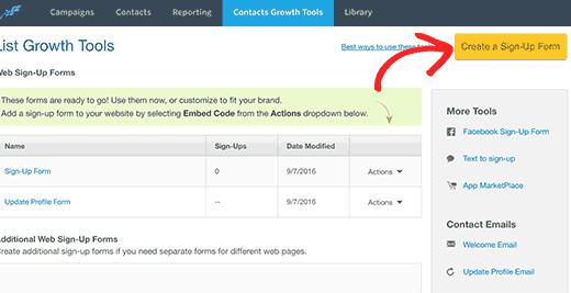 Create a signup form Create a signup form