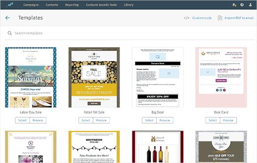 Select a template for your first email Select a template for your first email