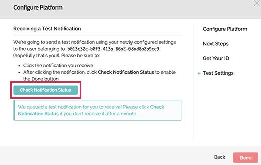 Check notification status Check notification status