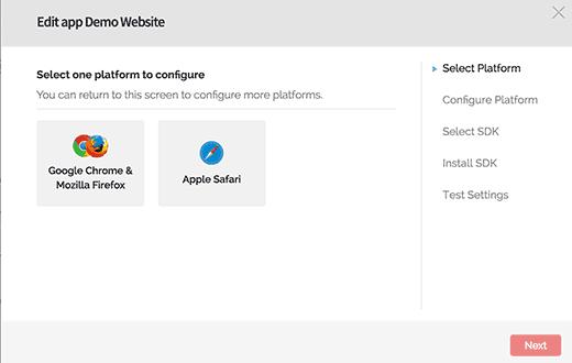 Select browser platform Select browser platform