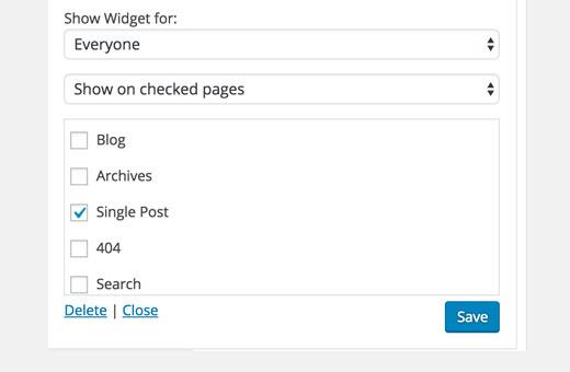 Display widget rules Display widget rules