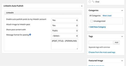 Linkedin Auto Publish meta box on post edit screen in WordPress Linkedin Auto Publish meta box on post edit screen in WordPress