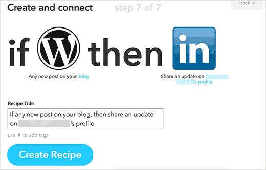 Create and add recipe Create and add recipe