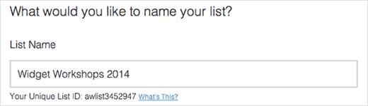 Provide listname and description Provide listname and description
