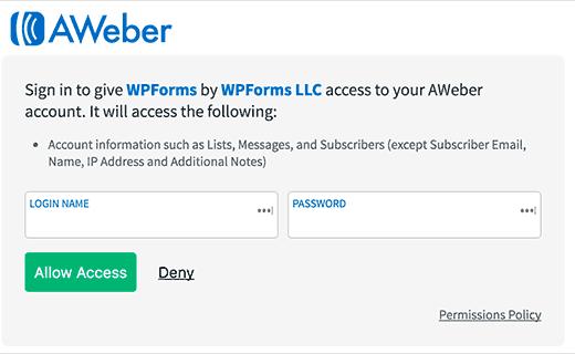 Sign in to your AWeber account Sign in to your AWeber account