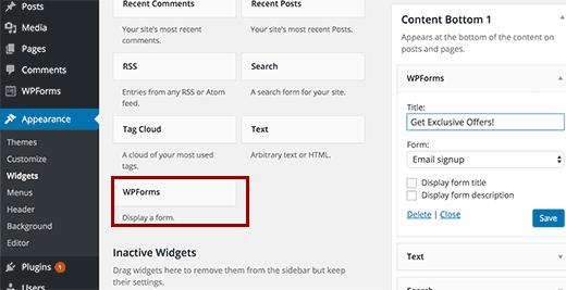 WPforms Widget WPforms Widget