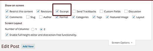 Enabling excerpt meta box on post edit screen in WordPress Enabling excerpt meta box on post edit screen in WordPress