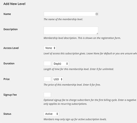 Adding new subscription level in Restrict Content Pro Adding new subscription level in Restrict Content Pro