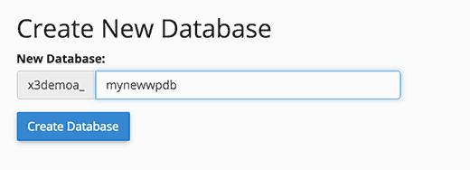 Creating new MySQL database Creating new MySQL database