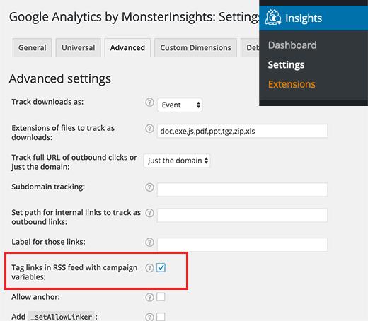 跟踪Google Analytics中的RSS提要链接 跟踪Google Analytics中的RSS提要链接