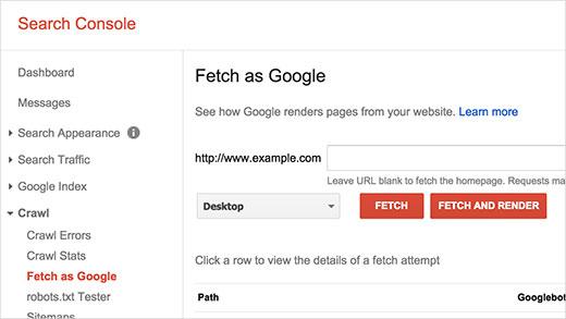 Fetch and render a page as Googlebot Fetch and render a page as Googlebot
