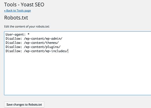 Editing robots.txt file using file editor tool in Yoast SEO Editing robots.txt file using file editor tool in Yoast SEO