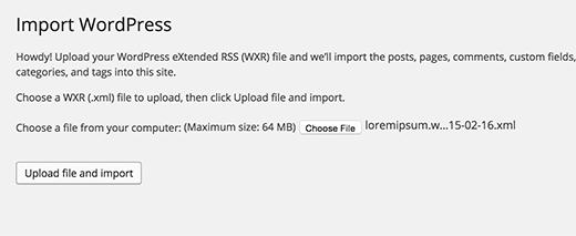 Importing WordPress using XML export file Importing WordPress using XML export file
