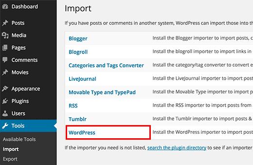 WordPress import tool WordPress import tool